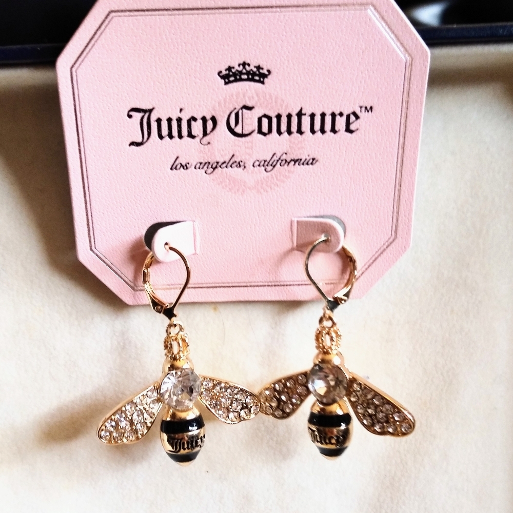 Stylish Juciy Couture Rhinestone  Bee Earrings - Picture 3 of 4